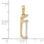 14k and White Rhodium Diamond-cut Hacksaw Pendant - Image 3