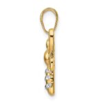 14k and White Rhodium Diamond-cut Bumblebee Pendant - Image 2