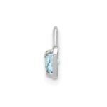 14k White Gold March Synthetic Birthstone Heart Charm - Image 2