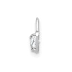 14k White Gold April Synthetic Birthstone Heart Charm - Image 2