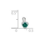 14k White Gold May Synthetic Birthstone Heart Charm - Image 4