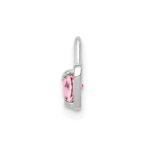 14k White Gold October Synthetic Birthstone Heart Charm - Image 2
