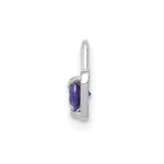 14k White Gold June Synthetic Birthstone Heart Charm - Image 2
