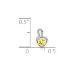 14k White Gold November Synthetic Birthstone Heart Charm - Image 4