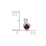14k White Gold July Synthetic Birthstone Heart Charm - Image 4