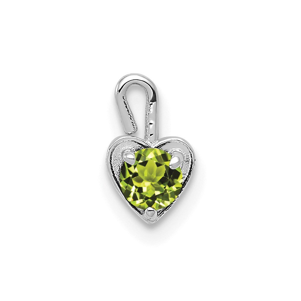 M353W.jpg 14k White Gold August Synthetic Birthstone Heart Charm - Image 1