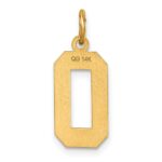 14k Medium Diamond-cut Number 0 Charm - Image 3
