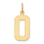 14k Medium Polished Number 0 Charm - Image 3