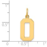 14k Medium Polished Number 0 Charm - Image 4