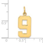14k Medium Polished Number 9 Charm - Image 4
