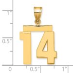 14k Medium Polished Number 14 Charm - Image 2