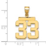 14k Medium Polished Number 33 Charm - Image 2