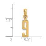 14k Polished Number 9 Pendant - Image 3