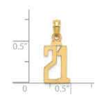 14k Polished Number 21 Pendant - Image 3