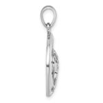 Sterling Silver Rhodium-Plated Polished CZ Wave Pendant - Image 2