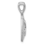 Sterling Silver Rhodium-Plated Polished and Brushed Sand Dollar Pendant - Image 2