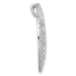 Sterling Silver Rhodium-Plated Polished and Textured Cutout Turtle Chain Slide - Image 2