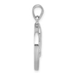 Sterling Silver Rhodium-Plated Polished Blue Aventurine Ocean Whale's Tail Pendant - Image 2