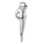 Sterling Silver Rhodium-plated Polished CZ Eye Harbor Seal Pendant - Image 2