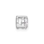 14k White Gold 3/8 carat Lab Grown Diamond VS/SI+ G+ Round Complete Three Prong Chain Slide Pendant - Image 2