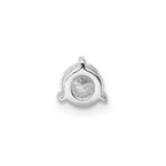 14k White Gold 3/8 carat Lab Grown Diamond VS/SI+ G+ Round Complete Three Prong Chain Slide Pendant - Image 3