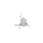 14k White Gold 1/2 carat Lab Grown Diamond VS/SI+ G+ Round Complete Three Prong Chain Slide Pendant - Image 4