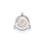14k White Gold 3/4 carat Lab Grown Diamond VS/SI+ G+ Round Complete Three Prong Chain Slide Pendant - Image 3