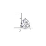14k White Gold 3/4 carat Lab Grown Diamond VS/SI+ G+ Round Complete Three Prong Chain Slide Pendant - Image 4