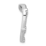 14k White Gold 1/3 carat Lab Grown Diamond VS/SI+ G+ Complete Open Heart Chain Slide Pendant - Image 2