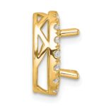 14k 1/2 carat Lab Grown Diamond VS/SI+ G+ Oval Semi Mount 9.9x6.9mm Center Halo Chain Slide Pendant - Image 2