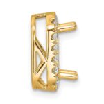 14k 1/2 carat Lab Grown Diamond VS/SI+ G+ Holds 2 carat Radiant Center Semi Mount Halo Chain Slide Pendant - Image 2
