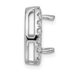 14k White Gold 3/8 carat Lab Grown Diamond VS/SI+ G+ Semi Mount Holds 10.7x7mm Pear Center Halo Chain Slide Pendant - Image 2
