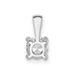 14k White Gold 1/2 carat Lab Grown Diamond VS/SI+ G+ Round Complete Four Prong Pendant - Image 3