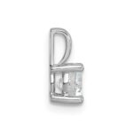 14k White Gold 3/4 carat Lab Grown Diamond VS+ F+ Round Complete Four Prong Pendant - Image 2