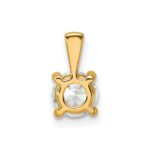 14k 3/4 carat Lab Grown Diamond VS/SI+ G+ Round Complete Four Prong Pendant - Image 3