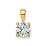 14k 3/4 carat Lab Grown Diamond VS/SI+ G+ Round Complete Four Prong Pendant