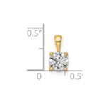14k 3/4 carat Lab Grown Diamond VS/SI+ G+ Round Complete Four Prong Pendant - Image 4