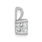 14k White Gold 1 carat Lab Grown Diamond VS/SI+ G+ Round Complete Four Prong Pendant - Image 2