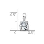 14k White Gold 1 carat Certified Lab Grown Diamond VS+ F+ Round Complete Four Prong Pendant - Image 4