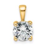 14k 1 1/2 carat Lab Grown Diamond VS/SI+ G+ Round Complete Four Prong Pendant