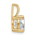14k 2 carat Lab Grown Diamond VS+ F+ Round Complete Four Prong Pendant - Image 2