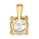 14k 2 carat Lab Grown Diamond VS+ F+ Round Complete Four Prong Pendant - Image 3