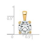14k 2 1/2 carat Lab Grown Diamond VS+ F+ Round Complete Four Prong Pendant - Image 4