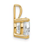 14k 3 carat Lab Grown Diamond VS+ F+ Round Complete Four Prong Pendant - Image 2