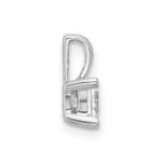 14k White Gold 1/2 carat Lab Grown Diamond VS+ F+ Princess Complete Four Prong Pendant - Image 2