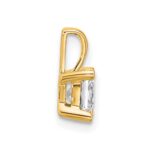 14k 3/4 carat Lab Grown Diamond VS+ F+ Princess Complete Four Prong Pendant - Image 2