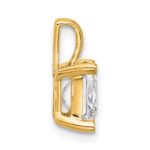 14k 2 1/2 carat Lab Grown Diamond VS+ F+ Princess Complete Four Prong Pendant - Image 2