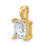 14k 2 1/2 carat Lab Grown Diamond VS+ F+ Princess Complete Four Prong Pendant - Image 4