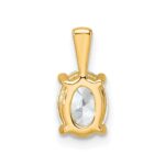 14k 1 carat Lab Grown Diamond VS+ F+ Oval Complete Four Prong Pendant - Image 3