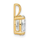 14k 2 carat Lab Grown Diamond VS+ F+ Oval Complete Four Prong Pendant - Image 2